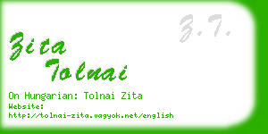 zita tolnai business card